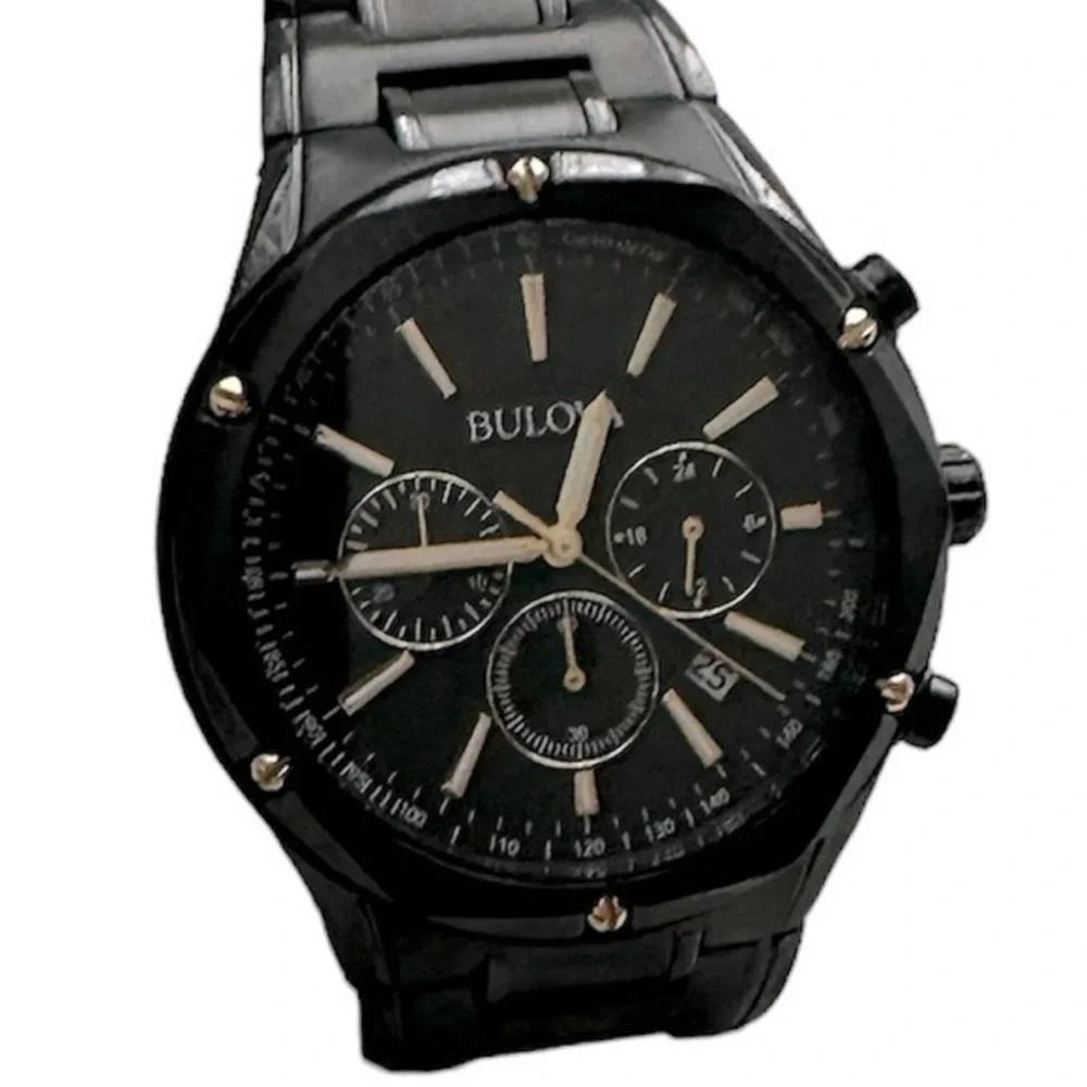 Bulova Black IP Stainless Steel Chronograph Watch for Men